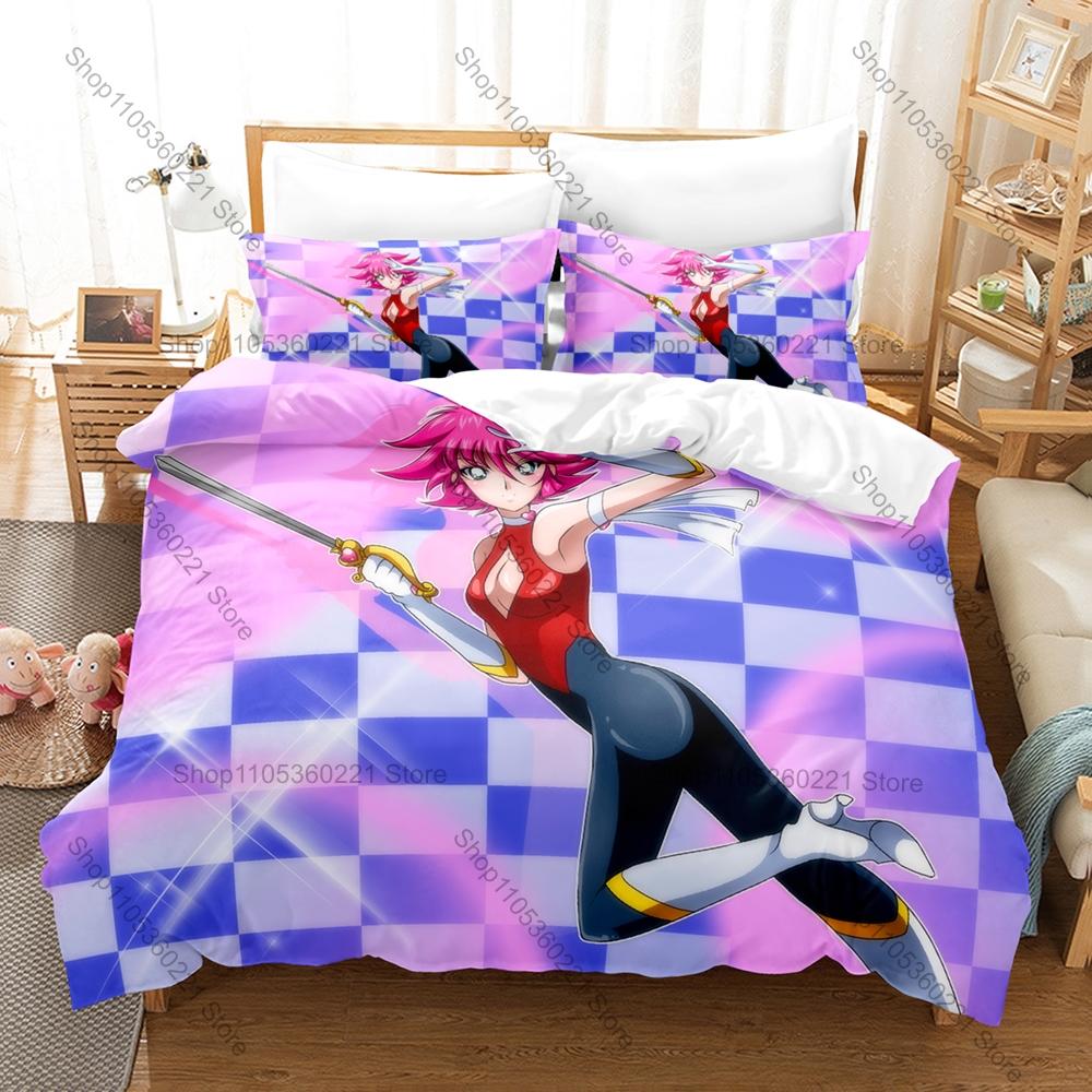 Cutie Honey Bedding Set Includes Duvet Cover 2 Pillowcases Classic Retro Magical Shoujo Anime Character Bedroom Decor For Anime