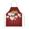 Красочный фартук с узором в виде сердца для влюбленных, фартук для ужина в отеле, кухонный фартук для домашней кухни, льняной фартук от шеф-повара, чистый фартук