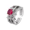 Sapphire New Niche High-End Color Ring Ring, Red Corundum Ruby Two-In-One Ring, Simple