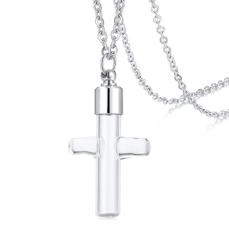 Glass Perfume Vial Pendant Wishing Bottle Clear Charm Glass Bottle Necklace Jewelry Gift Glass Bottle Necklace Transparent Glass
