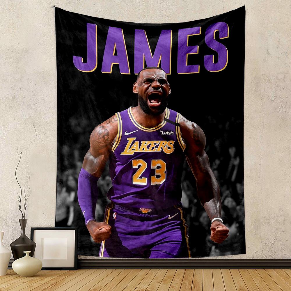 Purple Basketball Star Design Patterned Patterned tapestry for bedroom and living room home decor sofas.