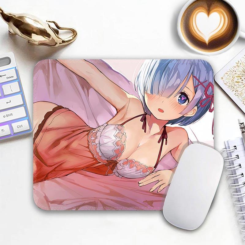 Игровой коврик для мыши R_Rem R_Re Zero, маленький, для геймера, с нескользящим краем, стандартный, компактный, для ПК, с прошивкой, офисный коврик
