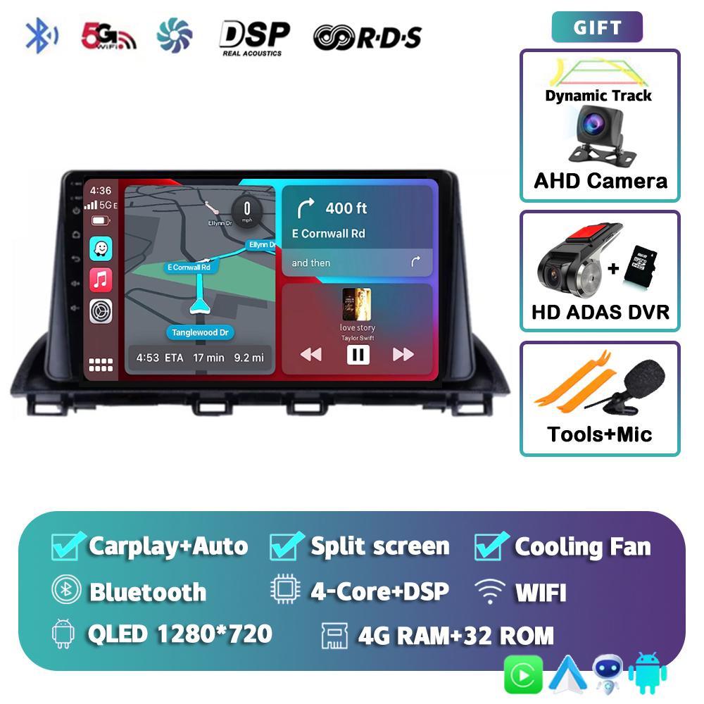 Android 14 Автомагнитола Carplay Auto для Mazda 3 Axela 2013-2018 Стерео GPS Навигация Мультимедийный Видеоплеер Авторадио Головное Устройство