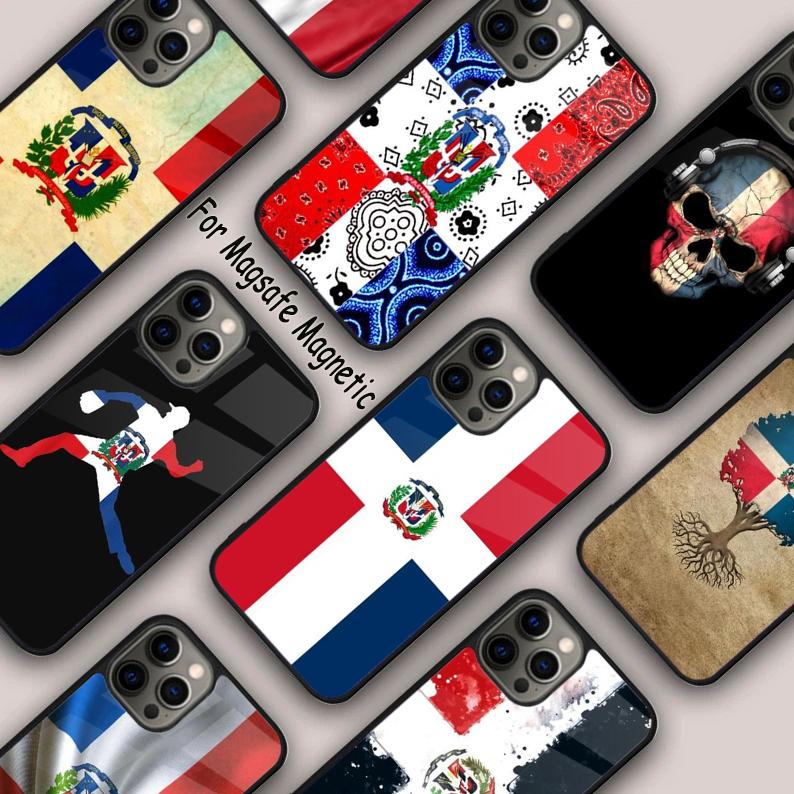 Магнитный чехол для телефона с флагом Доминиканской Республики для APPLE iPhone 17 Air 16 14 13 12 Pro Max 15 Plus Беспроводная крышка MagSafe
