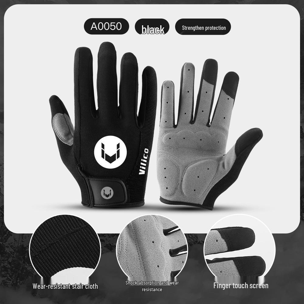 Summer Non-Slip Shock-Absorbing Cycling Gloves for Men and Women – High Temp Resistant Long Finger MTB Gloves