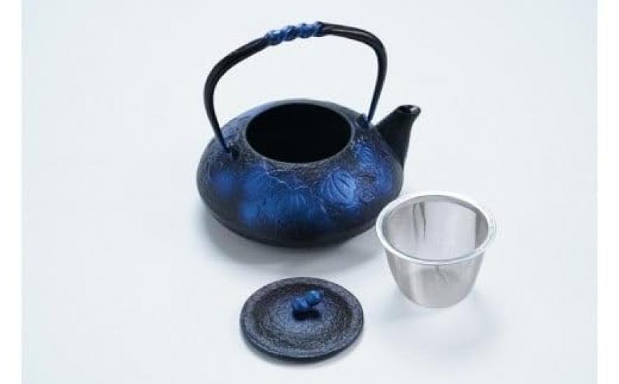 OITOMI Nambu Ironware Gourd Teapot, Lapis Lazuli Blue, 0.5 L, Induction Compatible