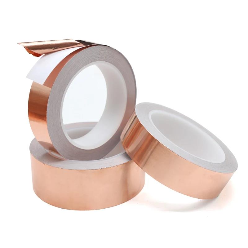 Length 20M Adhesive Conductive Copper Foil Tape 5/6/8/10/15/20/25/30/35/40/45/50mm Single/Double Sided Conduct Copper Foil TapesPinstriping Tape 3