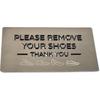 Kubik Letters Please Remove Your Shoes Sign – Kindly Take Off No Shoes Sign for House and Front Door - Stainless Steel 304 - Raised Letters and