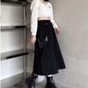 Летняя уличная юбка-карго Женская повседневная черная свободная юбка трапециевидной формы с высокой талией в женском стиле