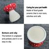 5.9*5.9*4.7 Inches Mushroom Cat Food Bowl Red Cat Food Basin Cute Elevated Cat Bowls