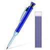 Mechanical Carpenter Pencils with 6 Refill Construction Pencil with Built-in Sharpener Deep Hole Long Nib Marker Pen for Woodworking Architect Marking