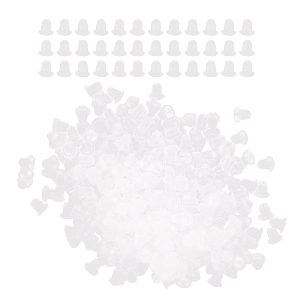 500pcs Transparent Silicone Earrings Back Earrings Backing Earplug Replacement Accessory