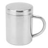 Чашка для чая, портативная, из нержавеющей стали 304, чашка для воды с ручкой для крышки, чашка для питья молока для дома и улицы