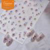 Tomoni Роскошные тисненые наклейки для ногтей: Ретро-дизайн с розовыми цветами