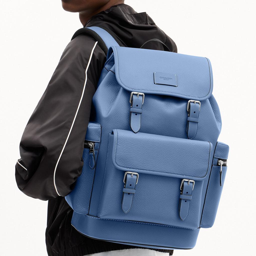 Coach Sprint 29 Adjustable Shoulder Strap Leather Backpack Large Men backpack Denim-Blue CBI11-SVLID