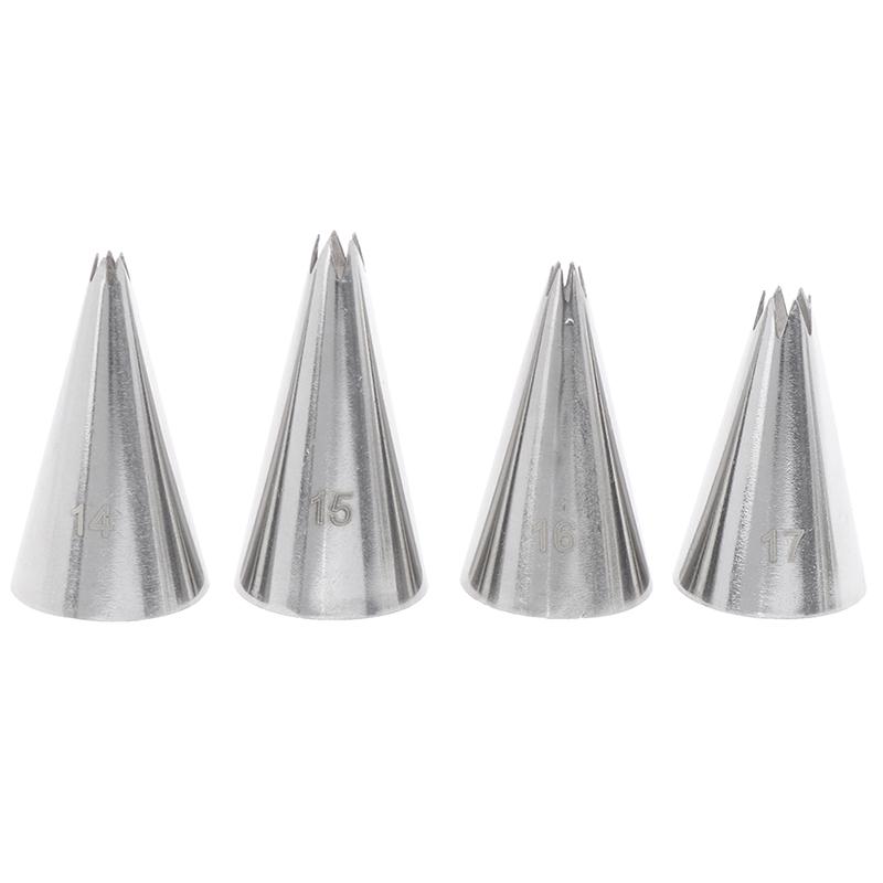 9 шт., насадки для крема с открытой звездой, набор для украшения торта, металлические наконечники для кондитерских мешков