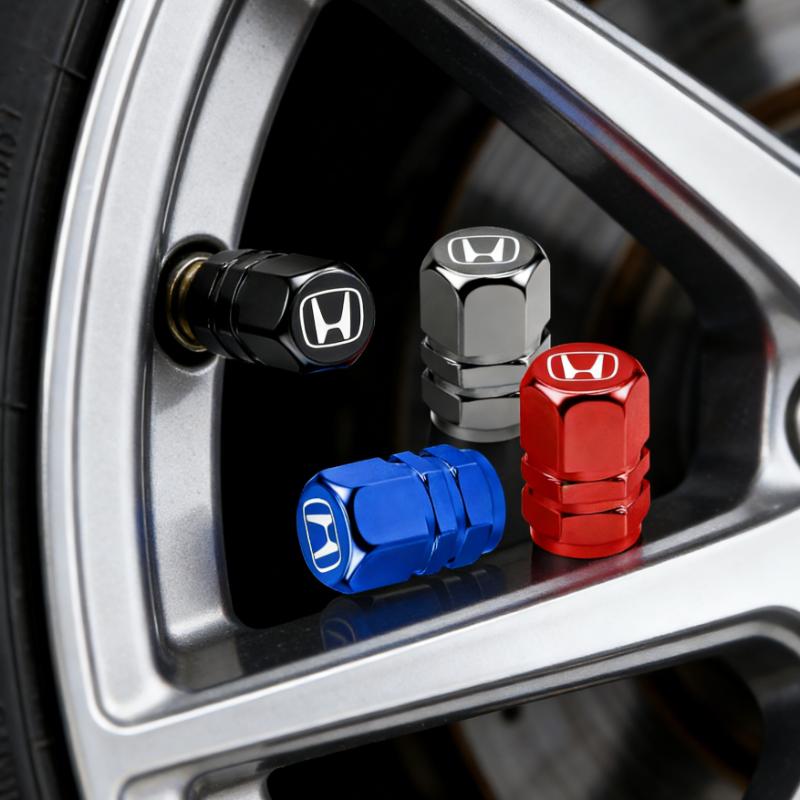 4pcs/set Car Wheel Tire Valve Caps Tyre Stem Covers Accessories For Honda Civci FIT CRV Accord Jazz HRV Dio Stepwgn Prelude