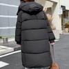 Fashion Winter Women's Long Parkas Hooded Thick Warm Jackets Elegant Loose Woman Coats