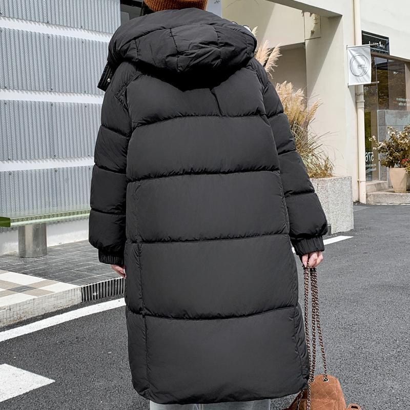 Fashion Winter Women's Long Parkas Hooded Thick Warm Jackets Elegant Loose Woman Coats