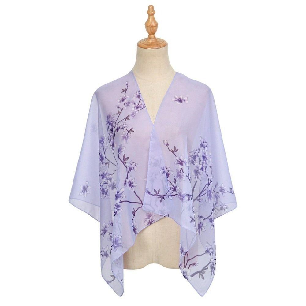 Thin Chiffon Scarf Floral Print Female Wrap Shawls New Beach Scarves Spring