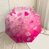 1pc Christmas, pink Automatic Open/Close Umbrella Compact Folding Umbrella with 8-Rib Shaft for Women/Men, Elegant Birthday1217S