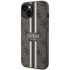 Etui do iPhone 14 Guess 4G Printed Stripes MagSafe Brązowy