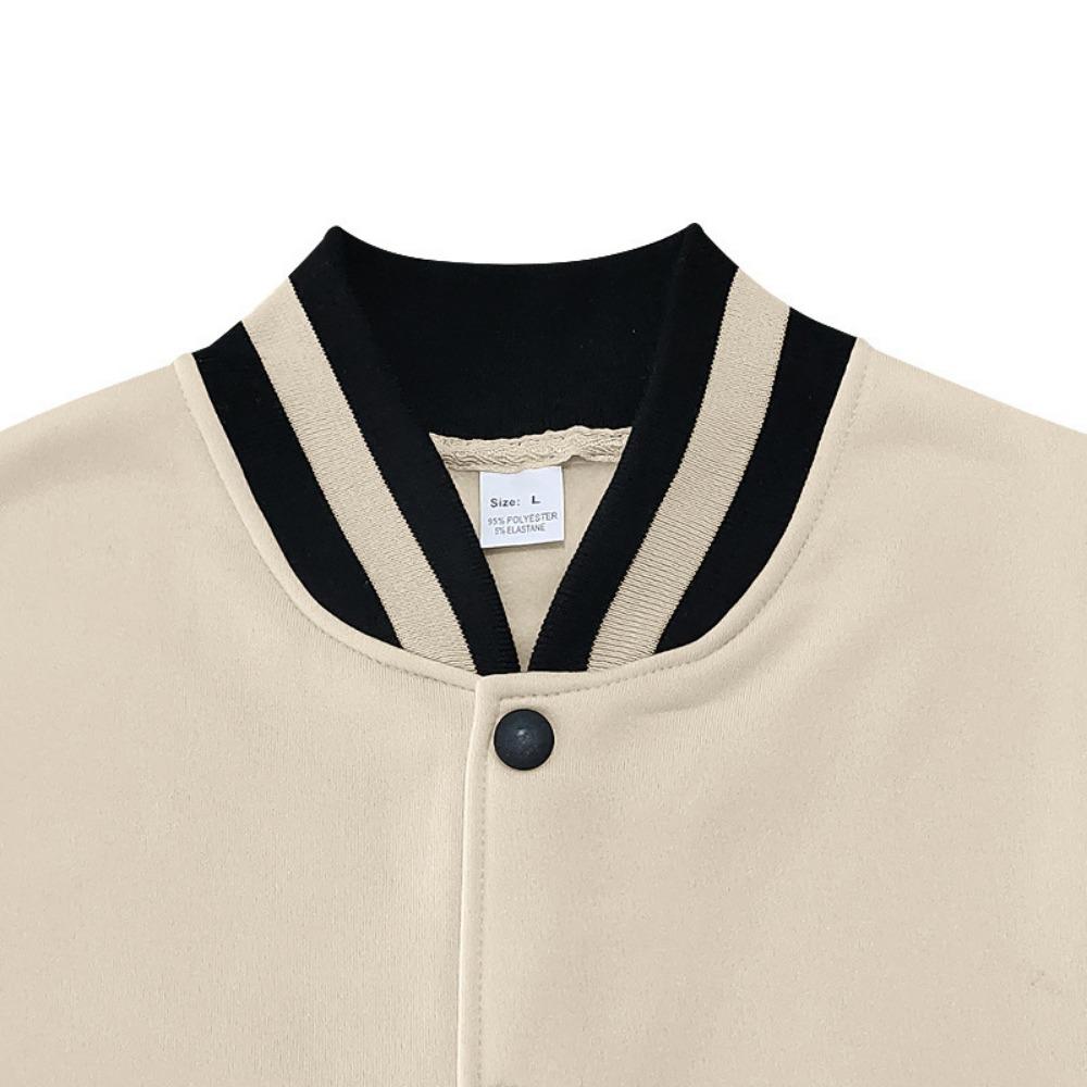 2025 Европейская и американская мужская модная осенне-зимняя куртка-кардиган на пуговицах в стиле бейсбольной куртки пэчворк