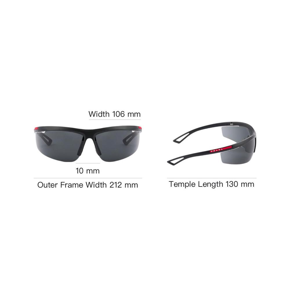 Prada Logo Irregular Shape Sunglasses Men sunglasses Black SPSA02_E1BO_F05S0_C_096