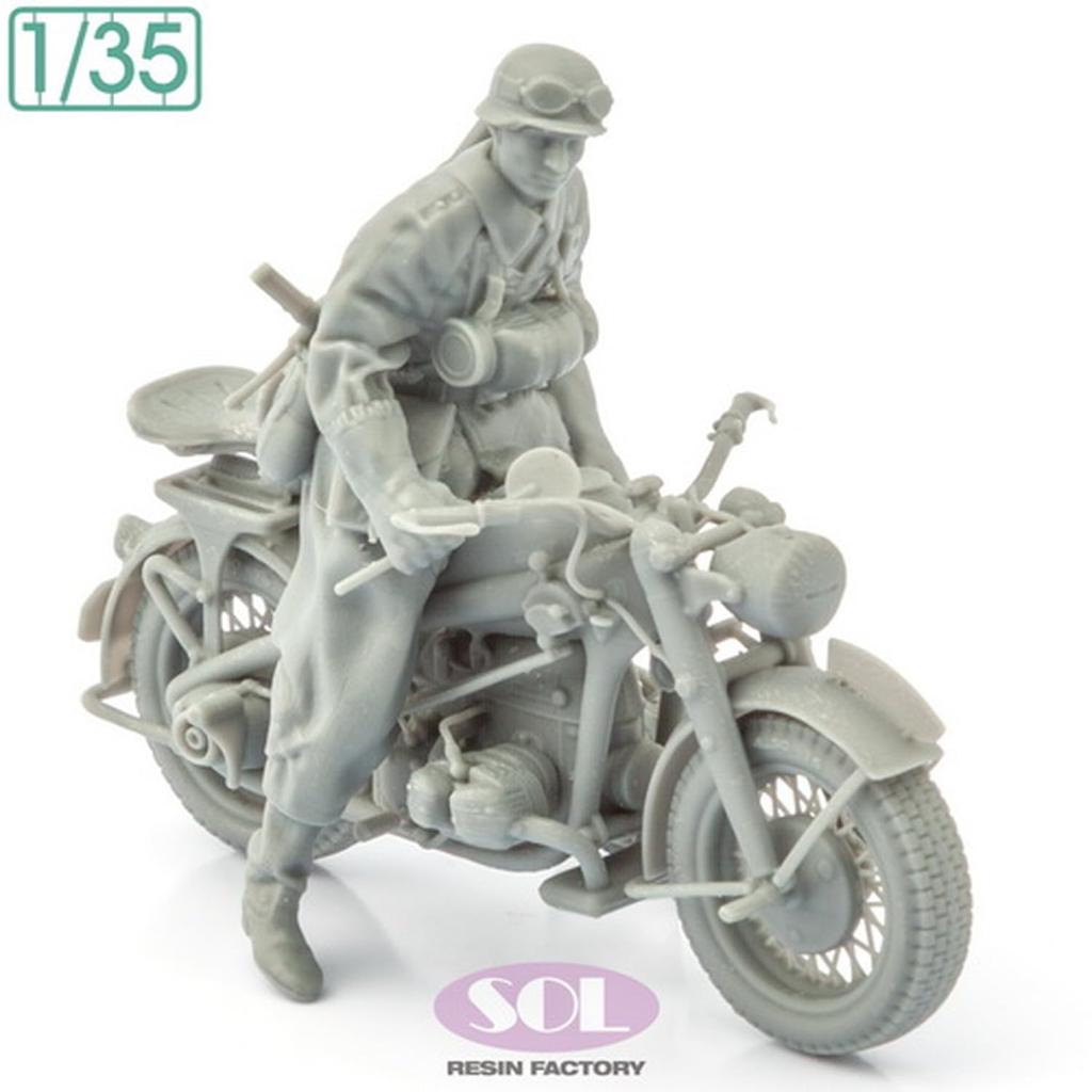 Sol Model Военный мотоцикл KS750 времен Второй мировой войны с полевым 3D-принтером MM900 1/35 Полиция, Набор, (Мотоцикл)