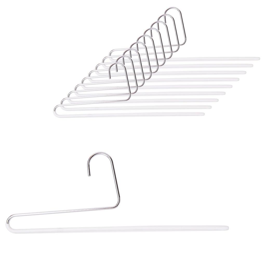 MAWA Pants Set of Steel with Special Plastic Made in Germany Hangers, Single, 10, White, Coating,