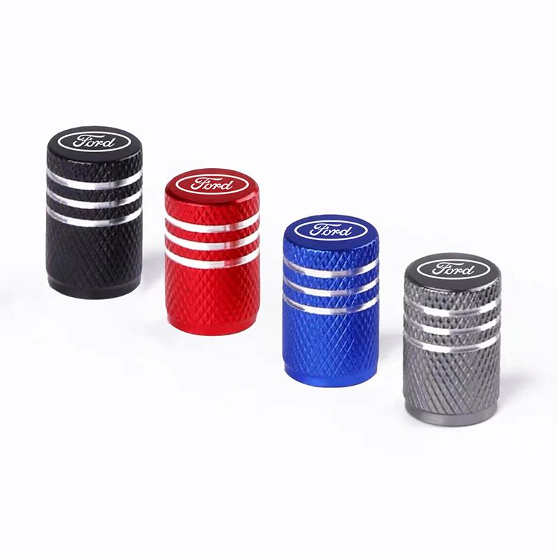 Aluminum Alloy Car Wheel Tire Valve Caps Tyre Rim Stem Covers Airdust Waterproof For Ford Fiesta EcoSport ESCORT focus 1 focus 3 RA9