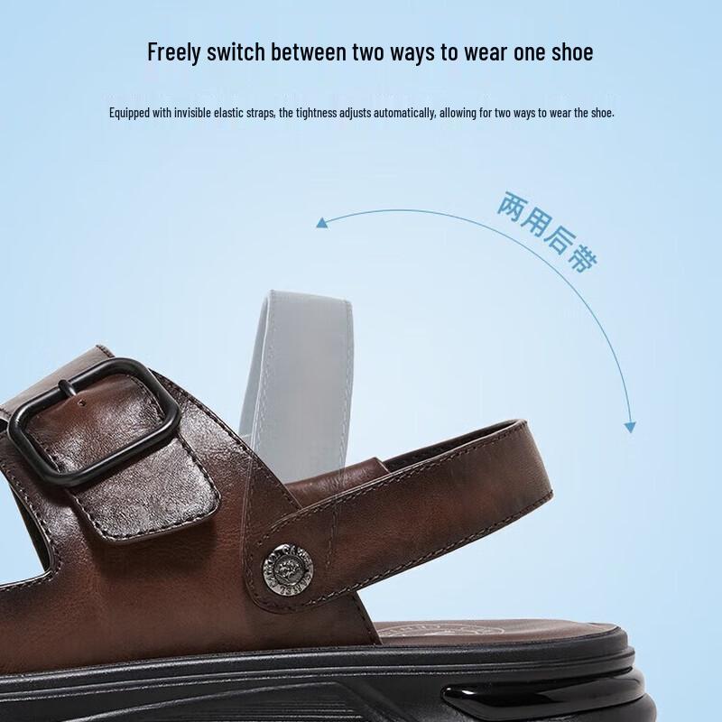 Camel Мужские кожаные сандалии в стиле business casual