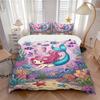 Mermaid Underwater Adventure Print 3Pcs Bedding Setduvet Cover With 2 Bedropillowcase Home Birthday Gift