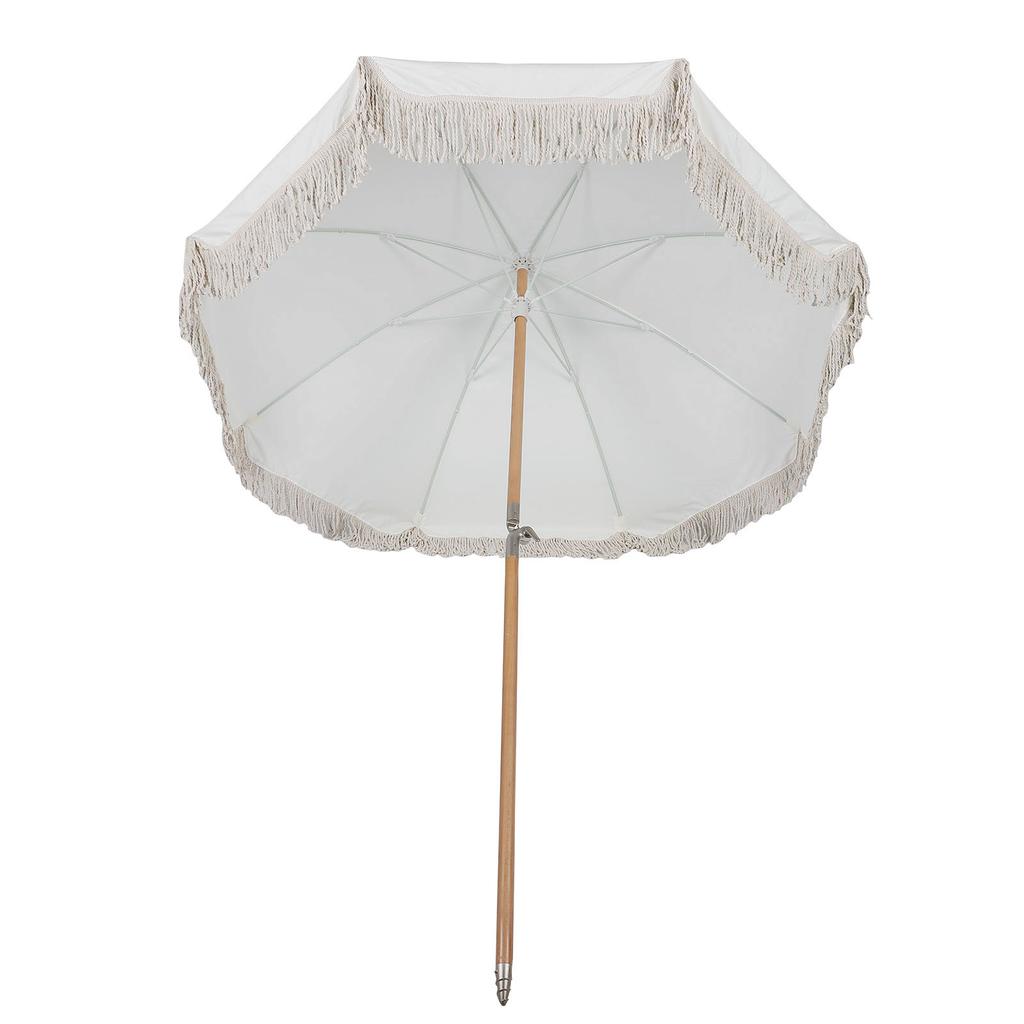 Patio Umbrella with Fringe 8 Fiberglass Ribs UV Proof Large Outdoor Table Market Umbrella for