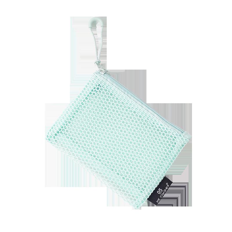 Дофаминовая женская дорожная косметичка с двойной молнией: Портативный сетчатый органайзер для косметики и макияжа