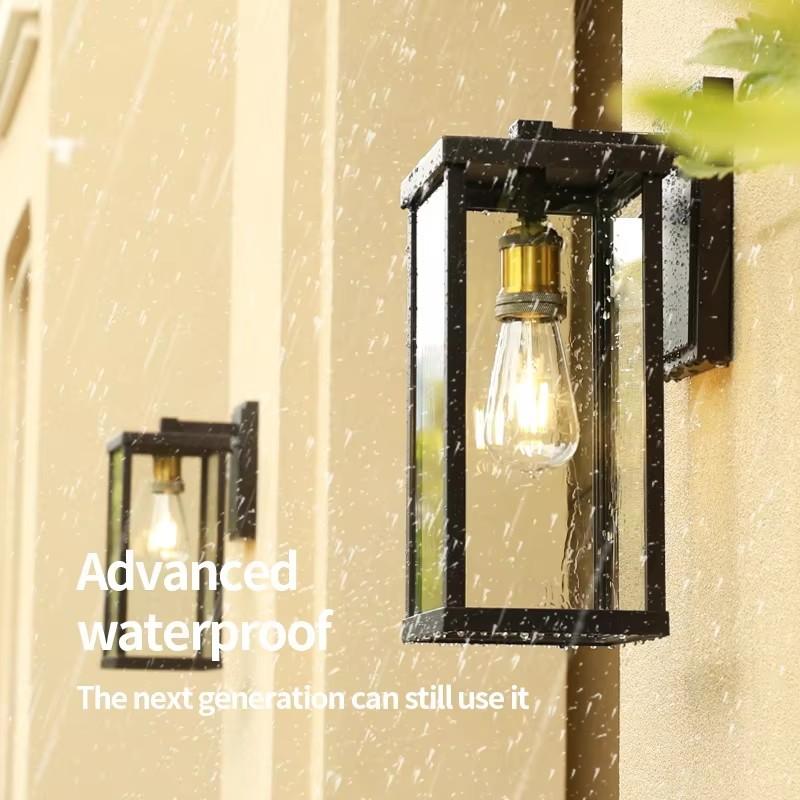 IP65 Waterproof 3500K Warm White LED Wall Sconce with Glass Diffuser Aluminum Alloy Construction for Garden & Street Outdoor Use