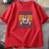 Jesus The Ultimate Deadlifter Gym Working Out Fitness Vintage T Shirt for Men T-shirt Male Cotton Summer Men's T-shirt Clothes