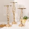 Хрустальный подсвечник Золотые обеденные подсвечники Модная ваза для цветов Свадебное украшение
