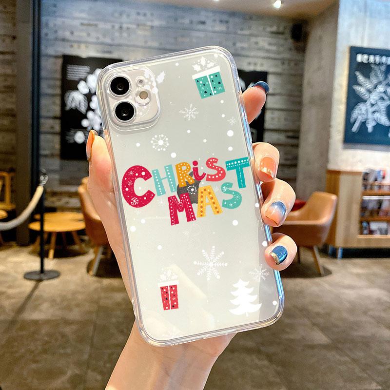 Прозрачный чехол для Apple iPhone 14 11 13 12 Pro 7 8 Plus XR X XS Max 6 6S 13Pro силиконовый чехол для телефона Снеговик Рождественский мультфильм