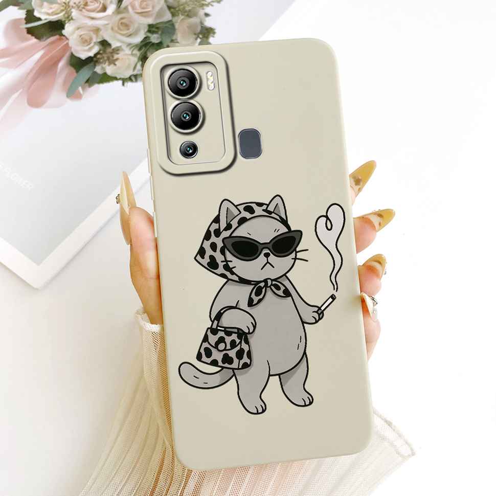 Cat Butterfly Case For Infinix Hot 12i Cases Soft Silicone Back Cover For Infinix Hot 12 i 12i Hot12i Case X665B X665 Fundas