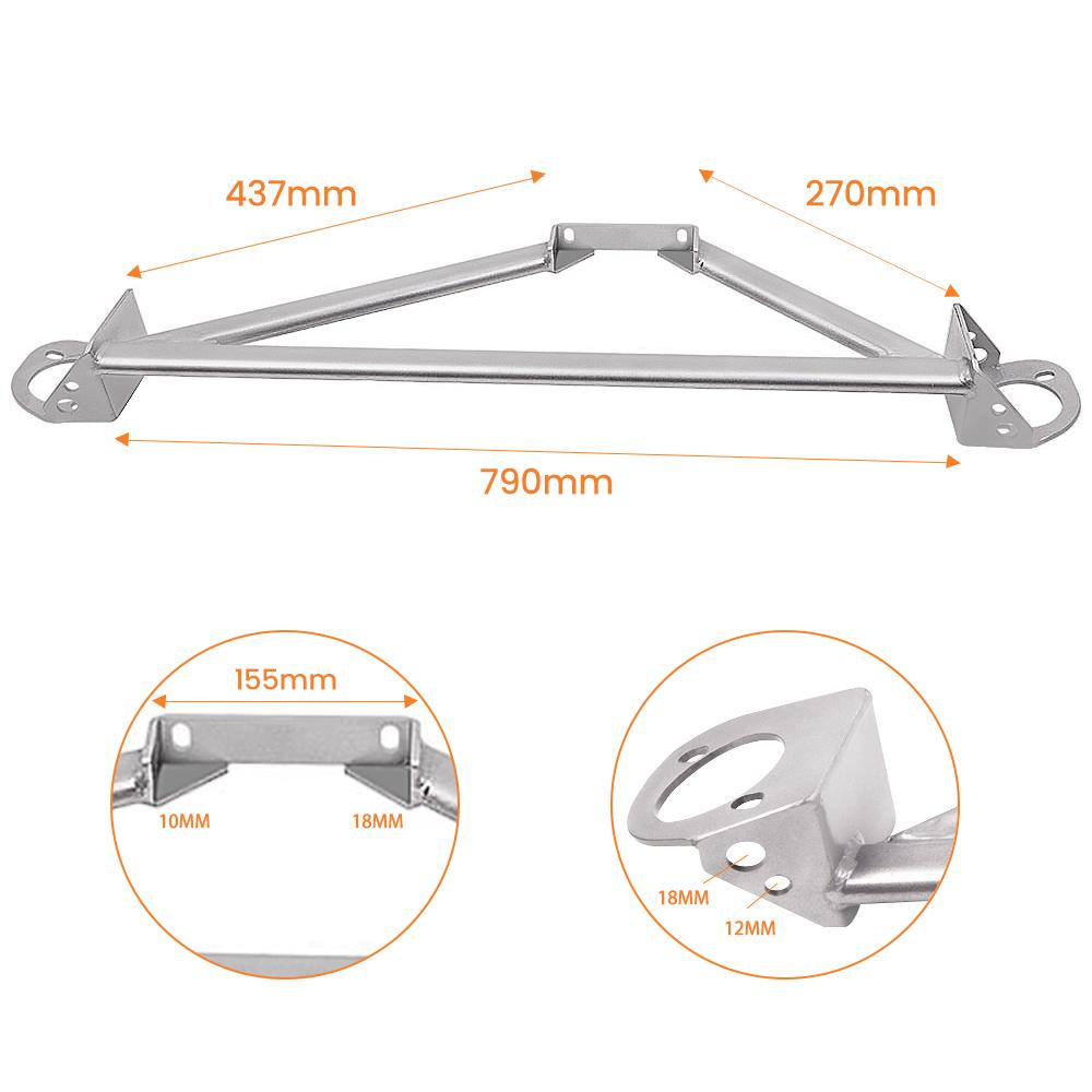Front Upper Strut Bar Brace for 1992-1996 1997 Honda CRX Del Sol TARGA TOP 1.6 Brand-new Direct Replacement