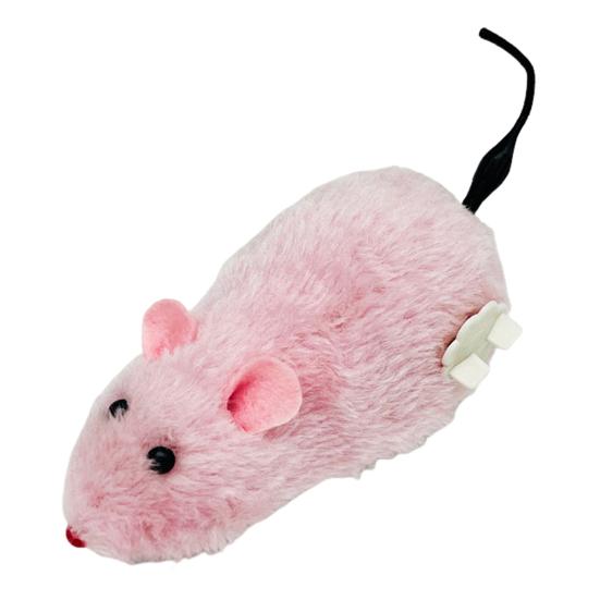 Wind-Up Mouse Cat Toy Realistic Furry Mouse Interactive Pet Toy Funny Moving Mouse for Chasing And Pouncing Play Stimulates Cats Hunting Instincts