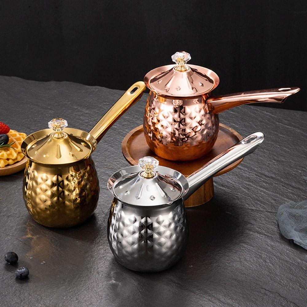 Устойчивая турецкая кофеварка с ручкой для подогрева молока, универсальный чайник для кофе, бытовой