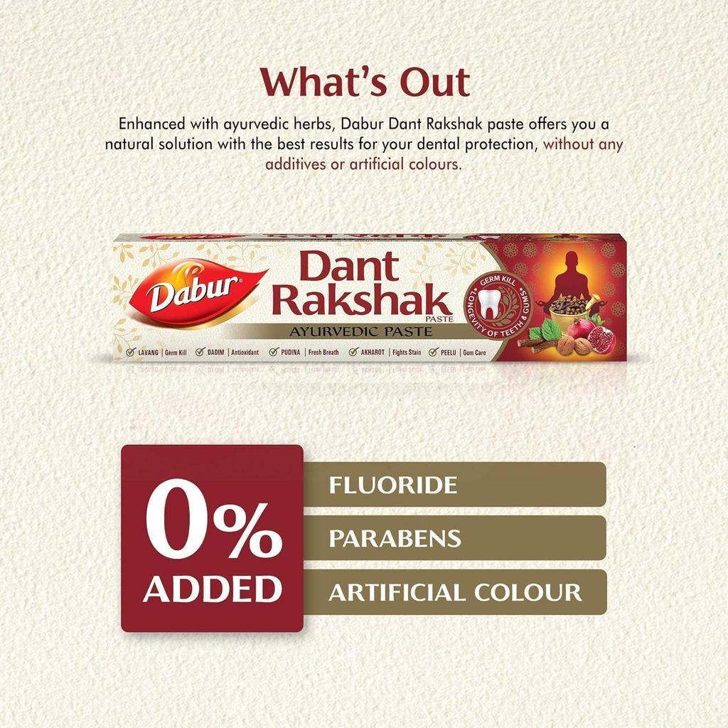 Dabur Зубная паста Dant Rakshak Аюрведическая 700 г Упаковка из 4 штук с 32 травами для здоровья десен и зубов