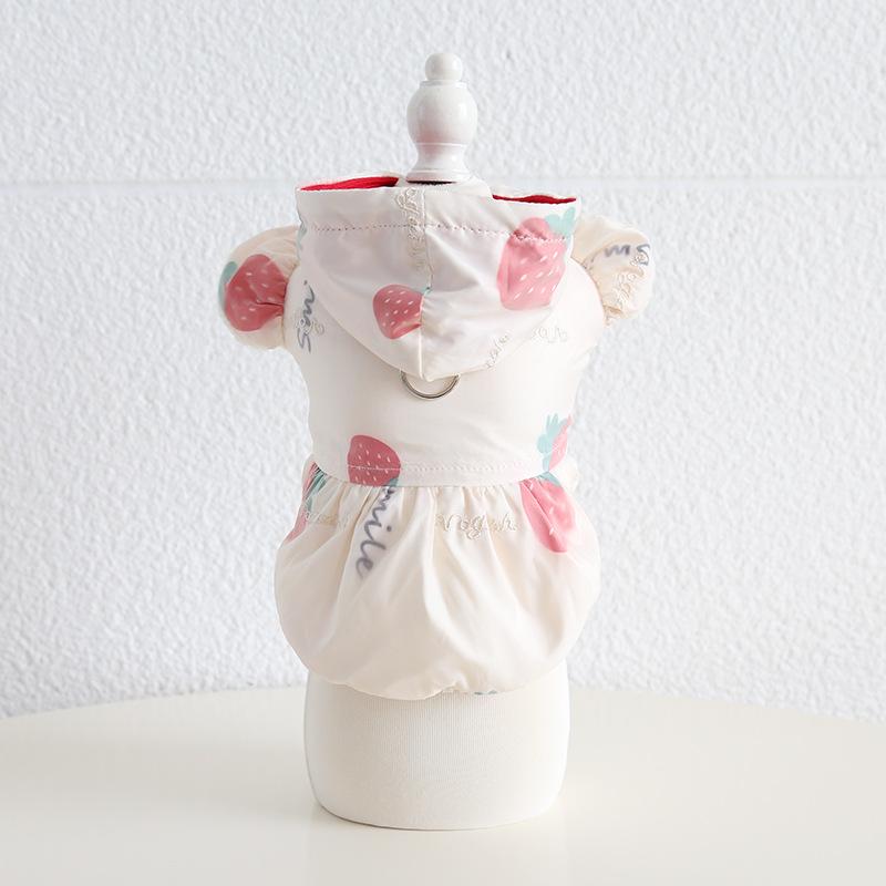 Pet Strawberry Съемная хлопковая юбка Осенне-зимнее пальто для собак Одежда для плюшевых кошек Одежда для домашних животных Дизайнерская одежда для собак Куртка для собак