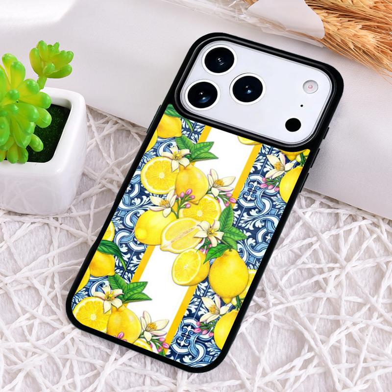 Средиземноморская лимонная противоударная чехол-накладка для iPhone 17 Air 16e 15 11 12 14 13 Pro Max