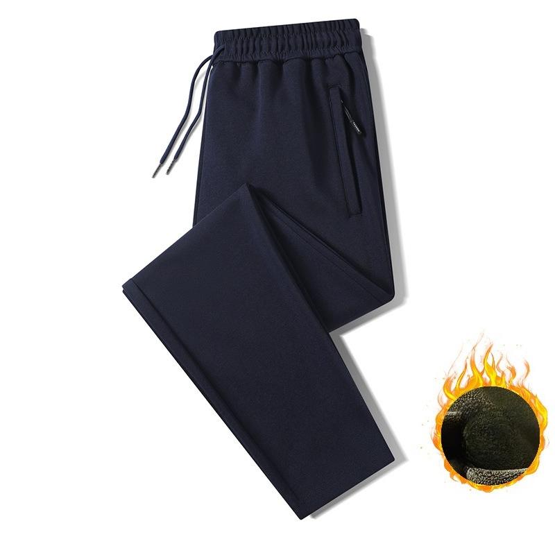 Мужские спортивные штаны больших размеров Весенне-осенние брюки Универсальные повседневные брюки для мужчин Теплые мужские длинные брюки