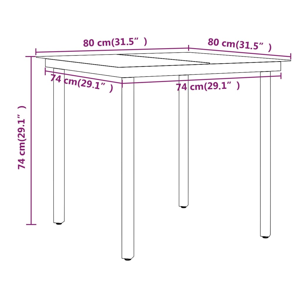 3 Piece Outdoor Dining Set with Cushions Brown