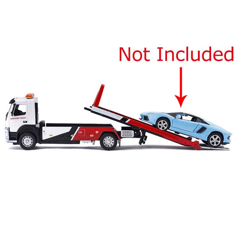 Масштаб 1/50 VOLVO VAN Type, модель прицепа из сплава, имитация металлического автомобиля-транспортера, эвакуатора, грузовик с откатным звуком и светом, игрушечный грузовик