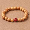 Peach Wood Buddhist Bead Bracelet: Men's and Women's Amulet with Cinnabar Rosary Beads